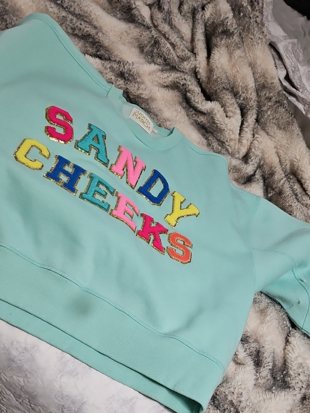 Judith March Aqua Pullover Sweatshirt Small